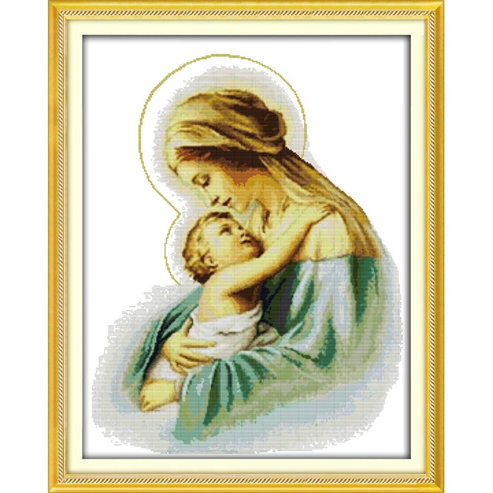 

Virgin and Child - 14CT Stamped Cross Stitch - 64*52cm, 501 Original