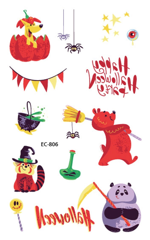 Halloween Pumpkin Masquerade Party Tattoo Stickers