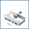 Under-desk Bracket Expansion Dock USB3.0 Multi-Function Splitter Snap-on Typec Expander With Power Port Card Reader