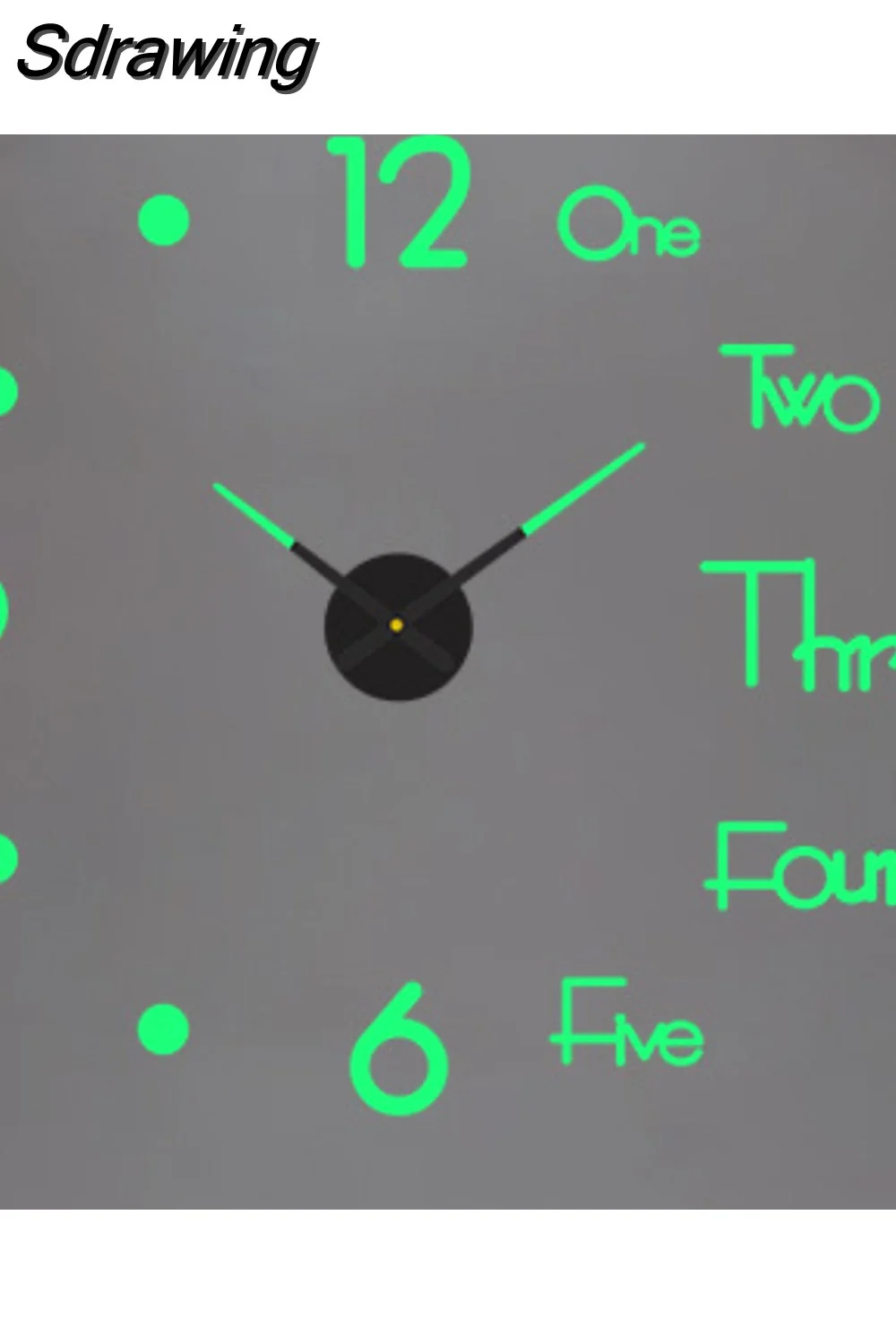 Sdrawing Wall Clock Luminous Frameless Wall Clocks DIY Digital Clock Wall Stickers Silent Clock for Home Living Room Office Wall Decor