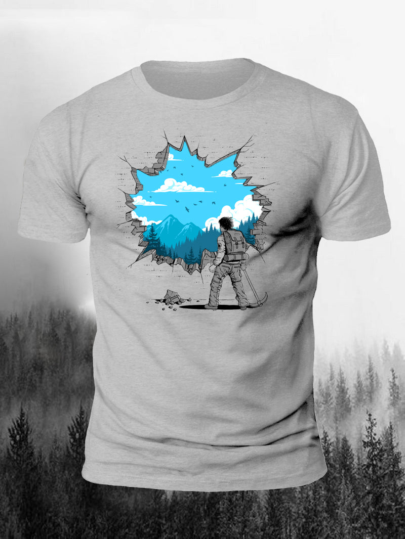 Men's Outdoor Walking Natural Breakthrough Short-Sleeved Shirt
