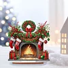Diamond Painting Wooden Red Wreath Stocking Tabletop Ornament Kit