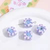 Lovely Chessboard Flower Dice Square Acrylic Beads DIY Jewelry