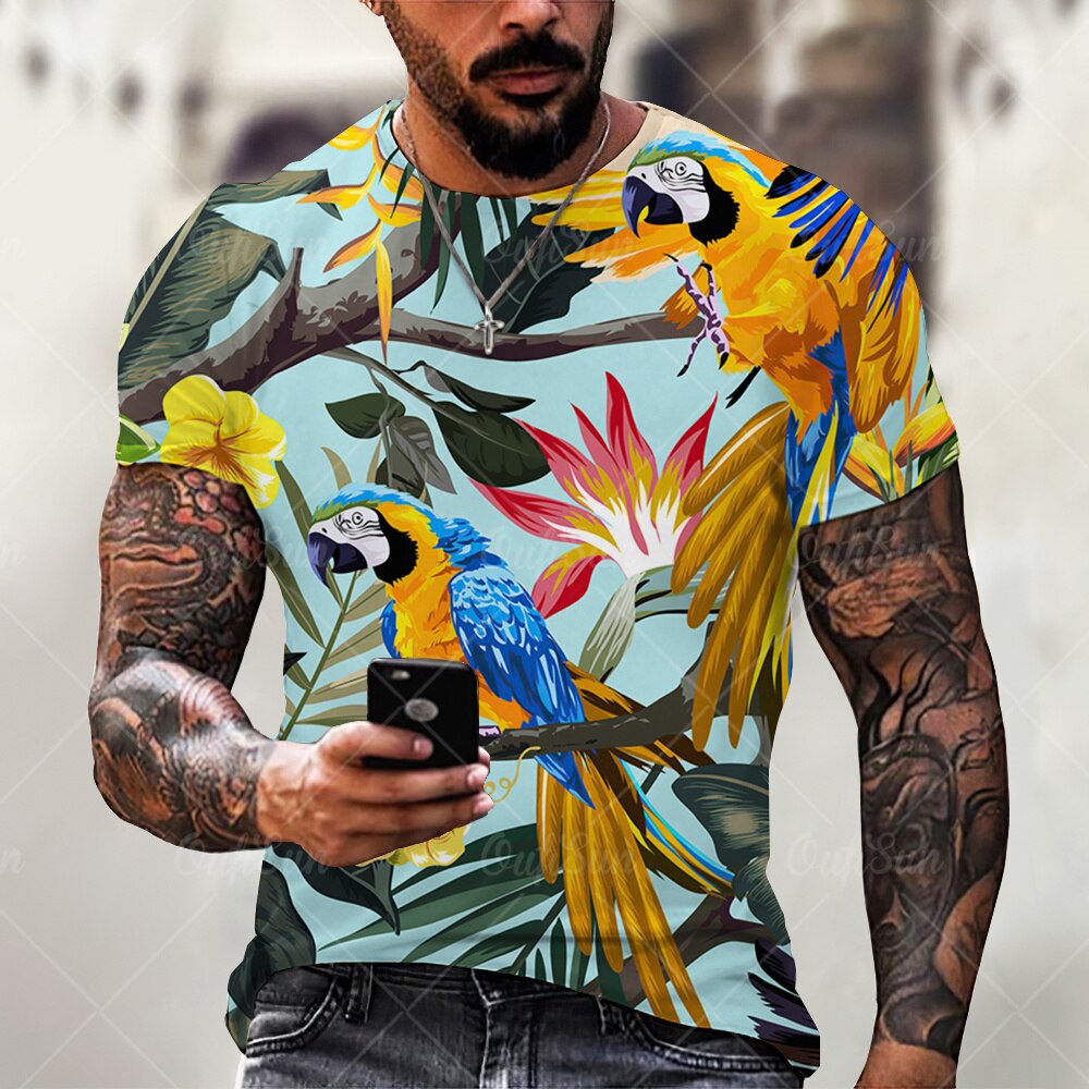 

Colorful Parrot - 3D Printed Men T Shirt, Xxxl, 501 Original