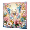 Framed Diamond Painting - Special Shaped - Butterfly and Flowers (25x25cm)