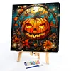 Funny Pumpkin Glass Painting-Paint by Numbers Acrylic Painting 40*40CM
