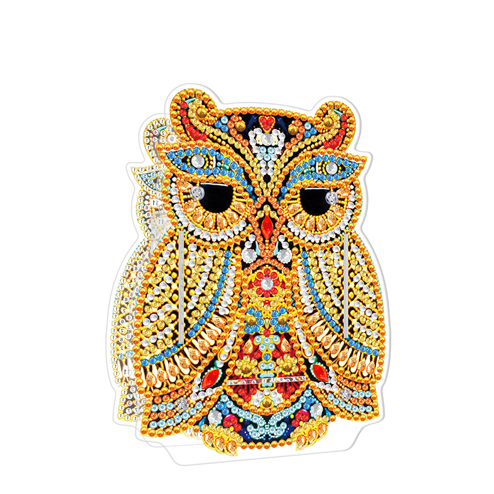 Diamond Painting Pen Holder DIY Animal Drill Art Pen Case Ornaments (Owl)