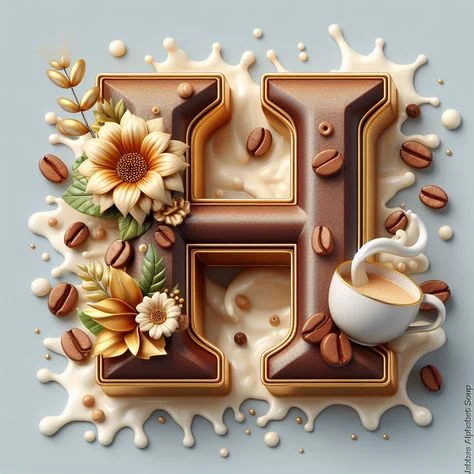 Diamond Painting - Full Round Drill - Coffee Alphabet(Canvas|40*40cm)