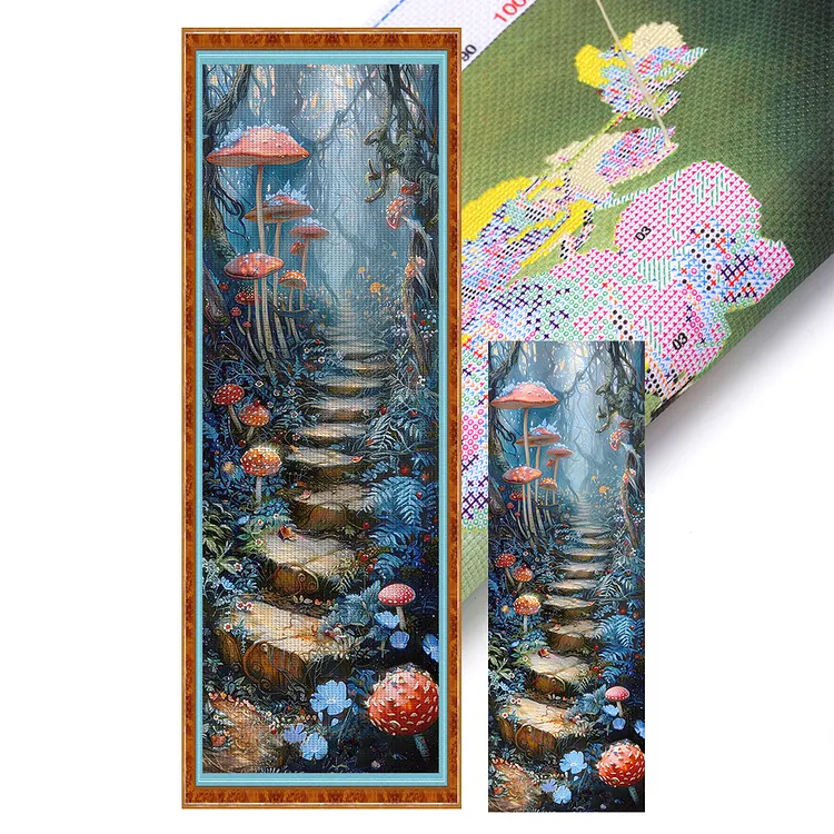 【Yishu Brand】Path in a Fantasy Forest 30*90cm 11CT Stamped Canvas Cross Stitch gbfke