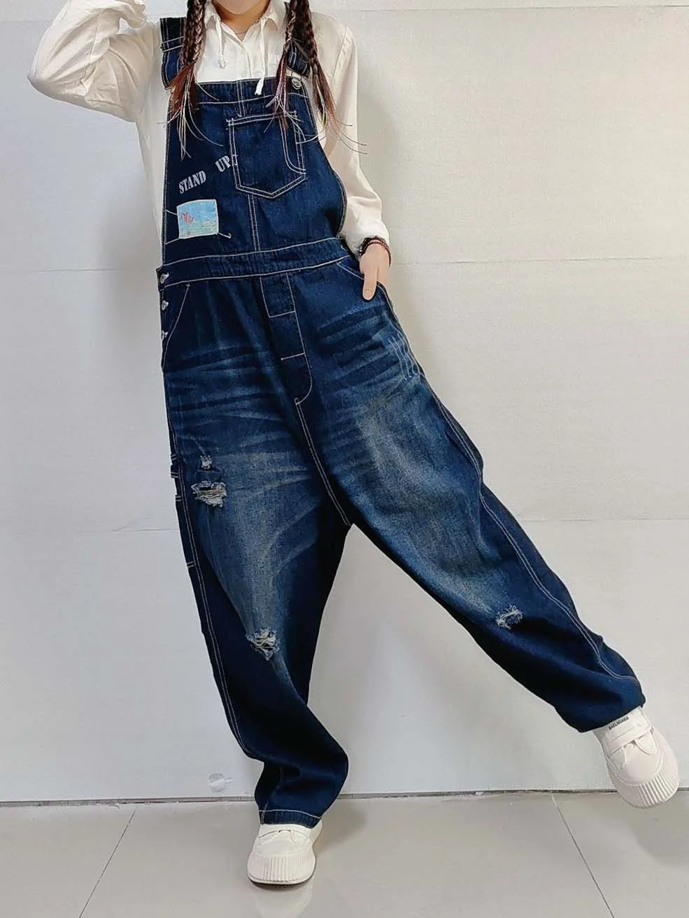 Women Half Sleeve V-neck Solid Color Dress