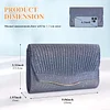 Abendtasche Damen Clutch Handtasche mit Kette Modisch Envelope Tasche Geldb&ouml;rse Brauttasche Kleine Umh&auml;ngetasche Unterarmtasche f&uuml;r Hochzeit Cocktailparty Tanzparty Geburtstag Bankett Blau