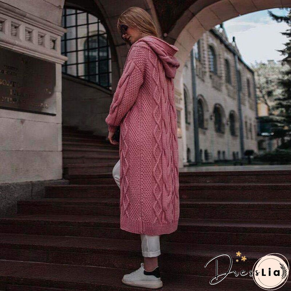 Thicken Twist Plain Sweater Cardigan
