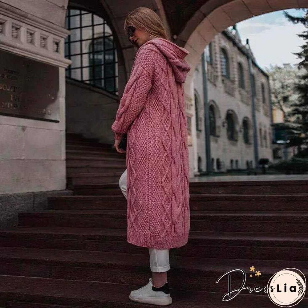 Thicken Twist Plain Sweater Cardigan