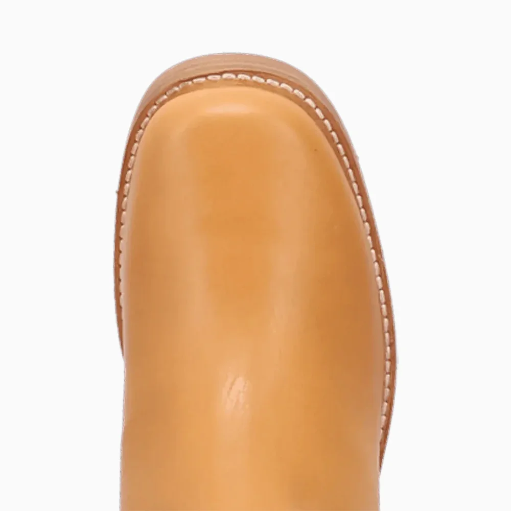 Women's Yellow Block Heel Round Toe Short Booties with Side Zipper