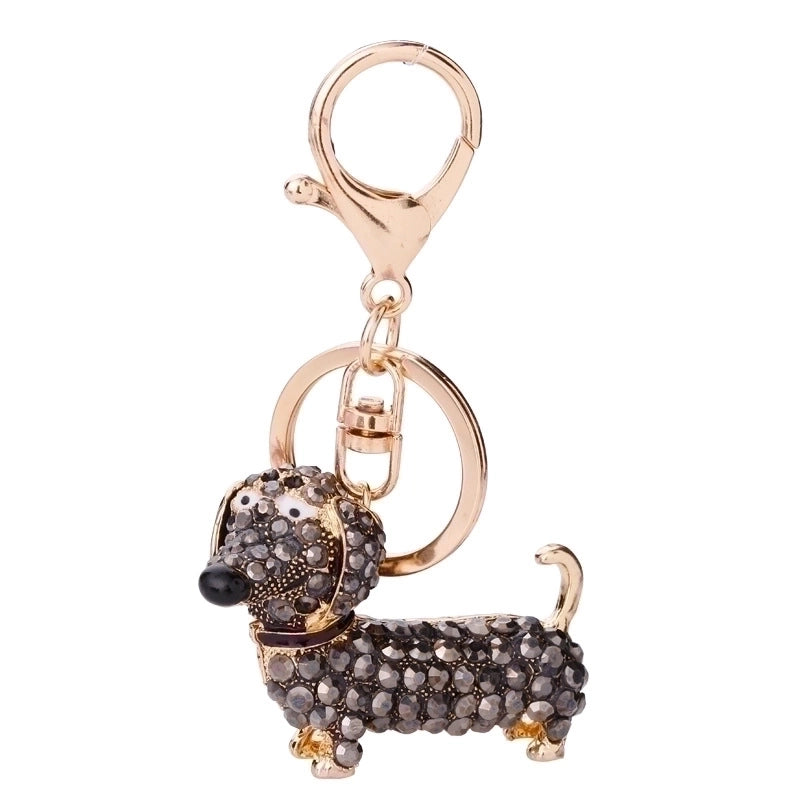 Cute Dog Alloy Diamond Unisex Bag Pendant