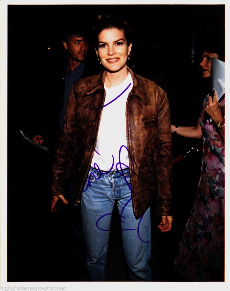 RENE RUSSO, ACTRESS AUTOGRAPHED INSCRIBED & SIGNED IN JEANS 8X10 WITH COA