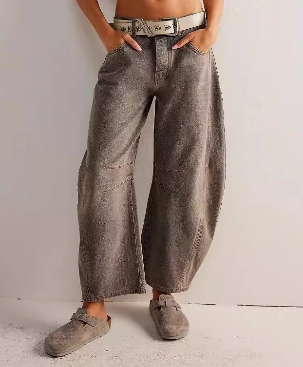 Women's Casual Loose Mid-waist Baggy Jeans