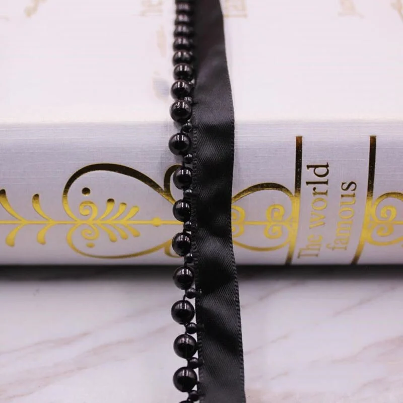 1yard/lot Vintage White/Black Beaded Lace Trim Tape Fabric Ribbon DIY Collar Sewing Garment Headdress Materials Sewing Craft