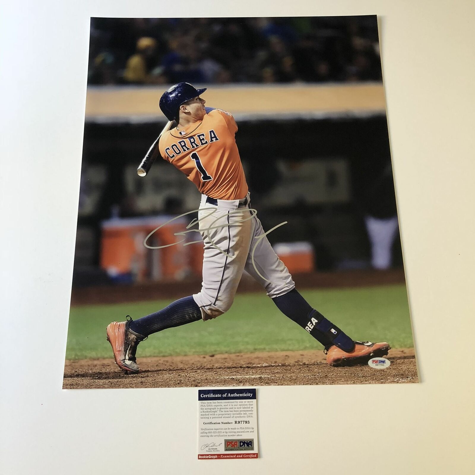 Carlos Correa signed 16x20 Photo Poster painting PSA/DNA Houston Astros Autographed