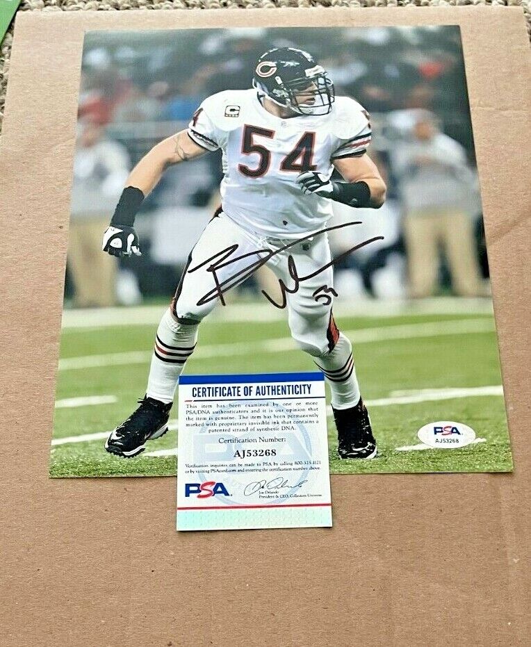 BRIAN URLACHER SIGNED CHICAGO BEARS 8X10 Photo Poster painting PSA/DNA CERTIFIED #2