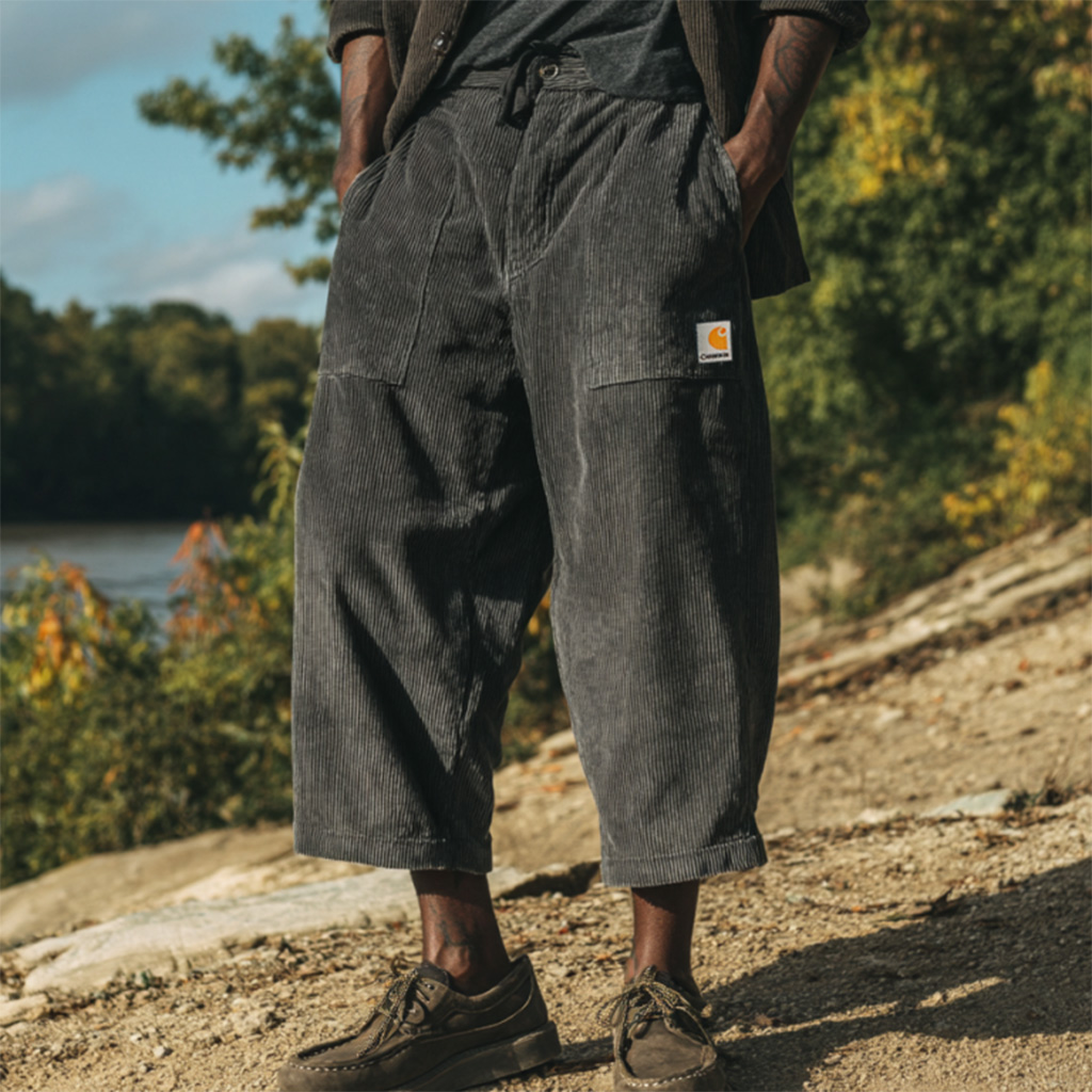 Carhartt Corduroy Work Pants In Charcoal