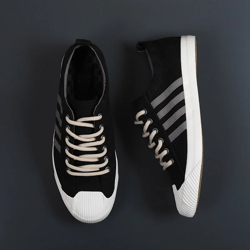 Nine o'clock Canvas Sneakers for Men Anti-skid Vulcanized Shoes Men Casual Shoes Lace-up Flats Male Footwear Outdoor Breathable