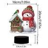 Acryl Weihnachten Schneemann doppelseitig - 5d DIY Bastellampe