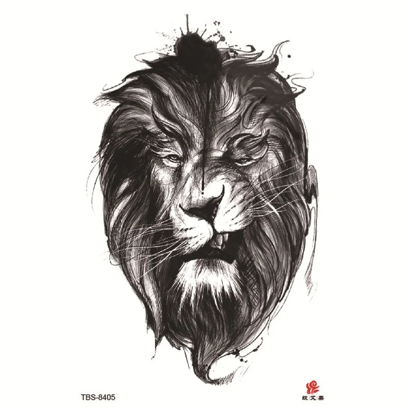 Sdrawing Temporary Tattoo Sticker Forest Lion Tiger Flash Tattoos Women Skeleton Skull Bodi Art Arm Fake Tatoo Men Body Woman