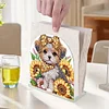 (US Only)Sunflower Puppy DIY Diamond Painting Napkin Holder Kit Gift for Friends Family