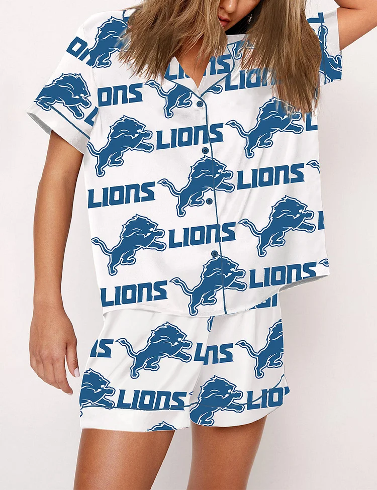 Women's Detroit Lions Football Pajama Set