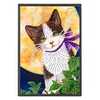 50 Pages A5 DIY Special Shaped Diamond Painting Diary Notebook Kit (Cat Under the Moon)