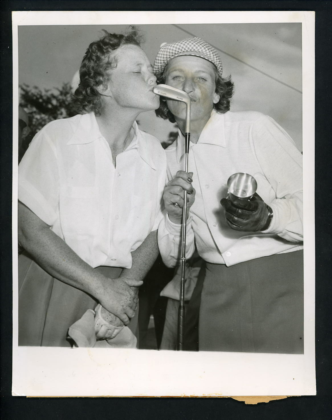 Babe Zaharias & Patty Berg 1950 Press Photo Poster painting All American Golf Tam O' Shanter