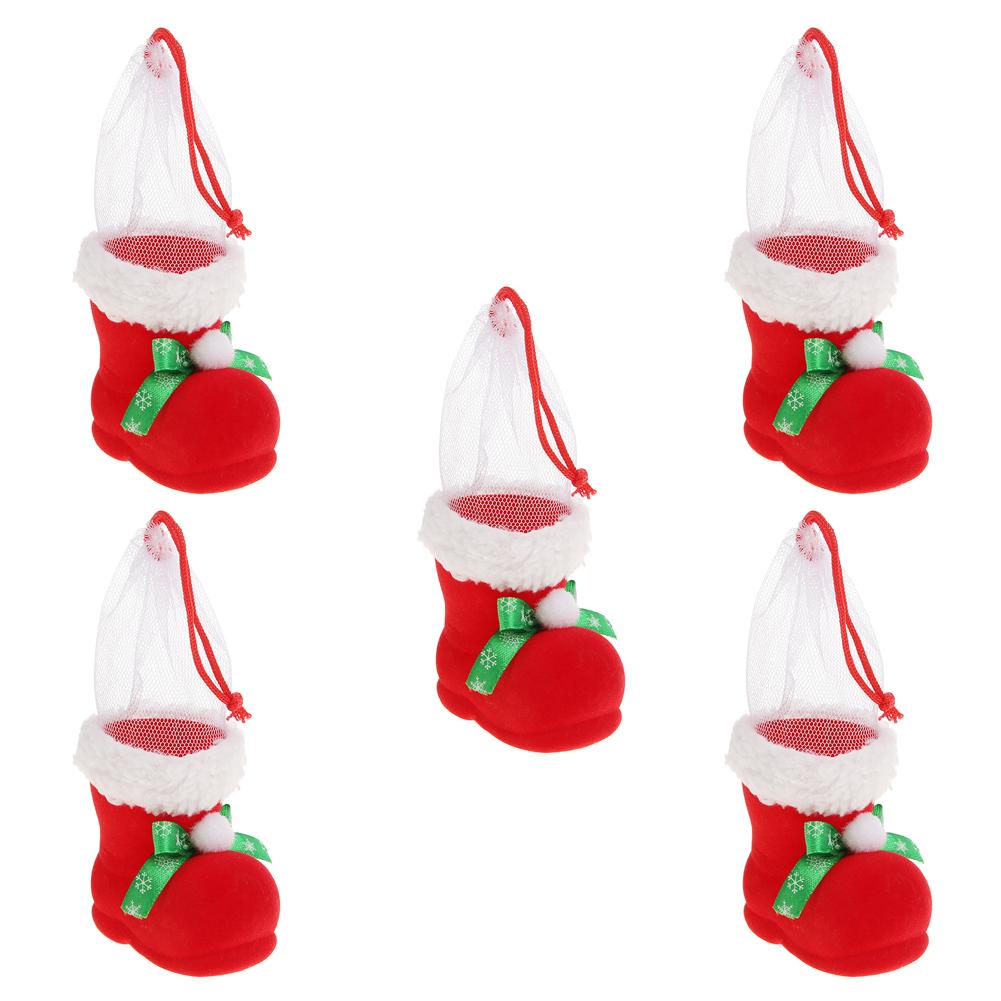 

5pcs Cute Candy Holder Bag Boot Christmas Home New Year Xmas Stocking Decor, 501 Original