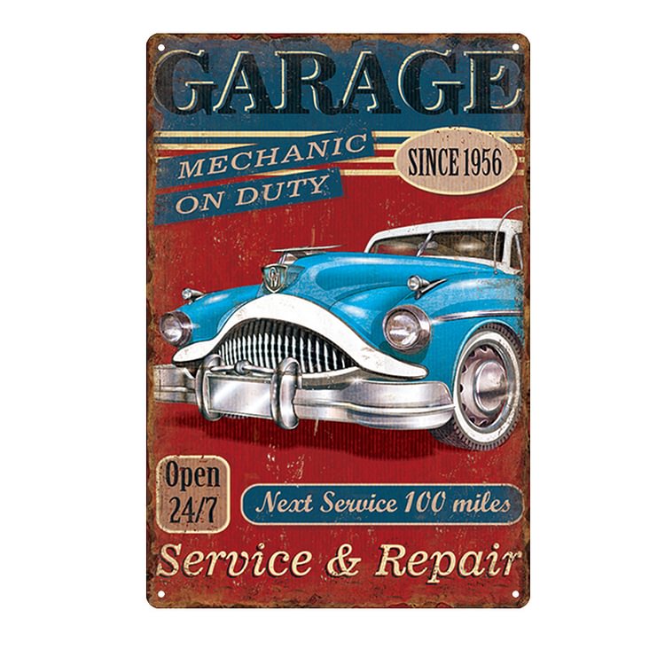 Garage Service & Repair - Vintage Tin Signs/Wooden Signs - 7.9x11.8in & 11.8x15.7in