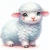 Cute Sheep-18CT Stamped Cross Stitch 20*20cm/7.87*7.87in