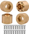 AMK 4pcs Brass Wheel Weights 22mm Wheel Hex Hub Widen Adapter for 1/10 RC Crawler 1.9in/2.2in Wheels Rim Axial SCX10 TRX4 Counterweight