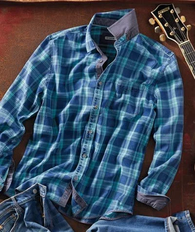 Men's Plaid Casual Versatile Long Sleeve Shirt
