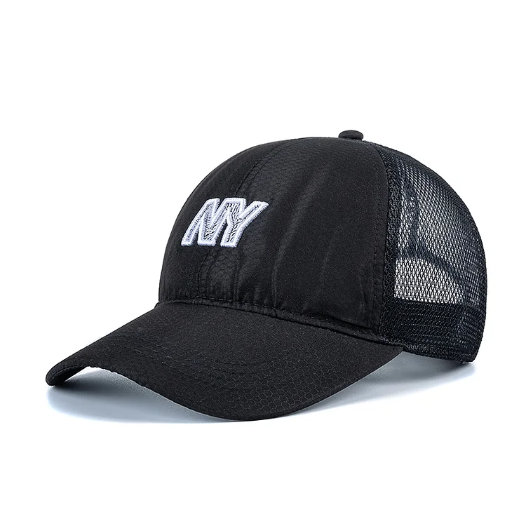 Unisex Stylish Cap Quick Dry Hats For Men & WomenNY Embroidery Baseball Cap Outdoor Sports Streetwear Mesh Trucker Hat