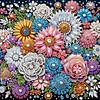 (Pre-Framed)Diamond Painting-DIY Crystal Rhinestone Colorful Flowers(25x25cm)