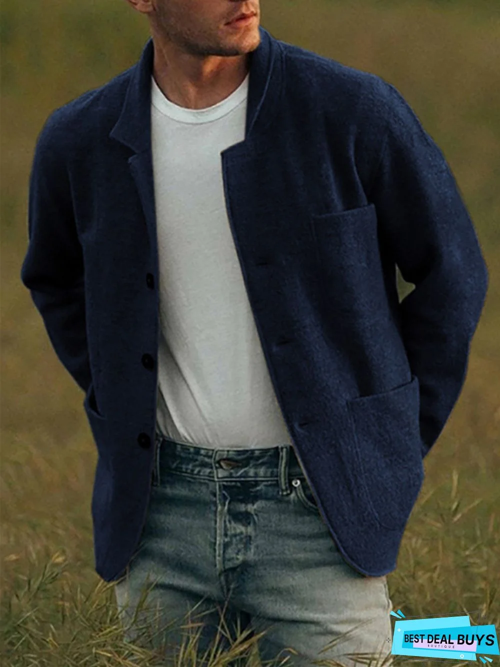 Men's Fashion Casual Solid Color Jacket Coat