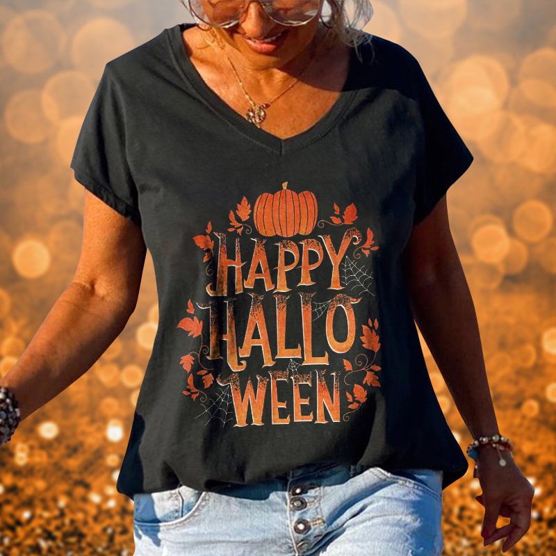 Happy Halloween Printed T-shirt