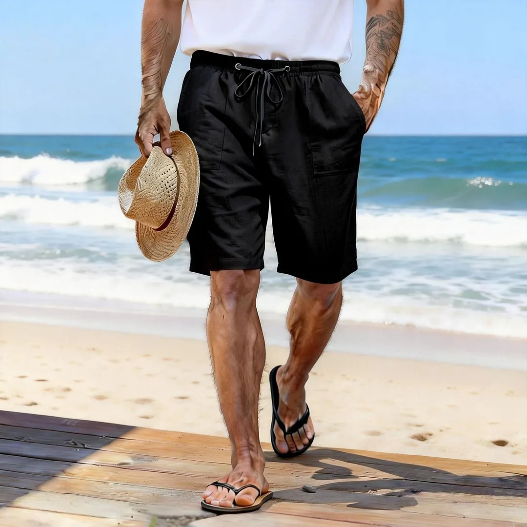 Men's Holiday Linen Beach Shorts-INSPIREUSE
