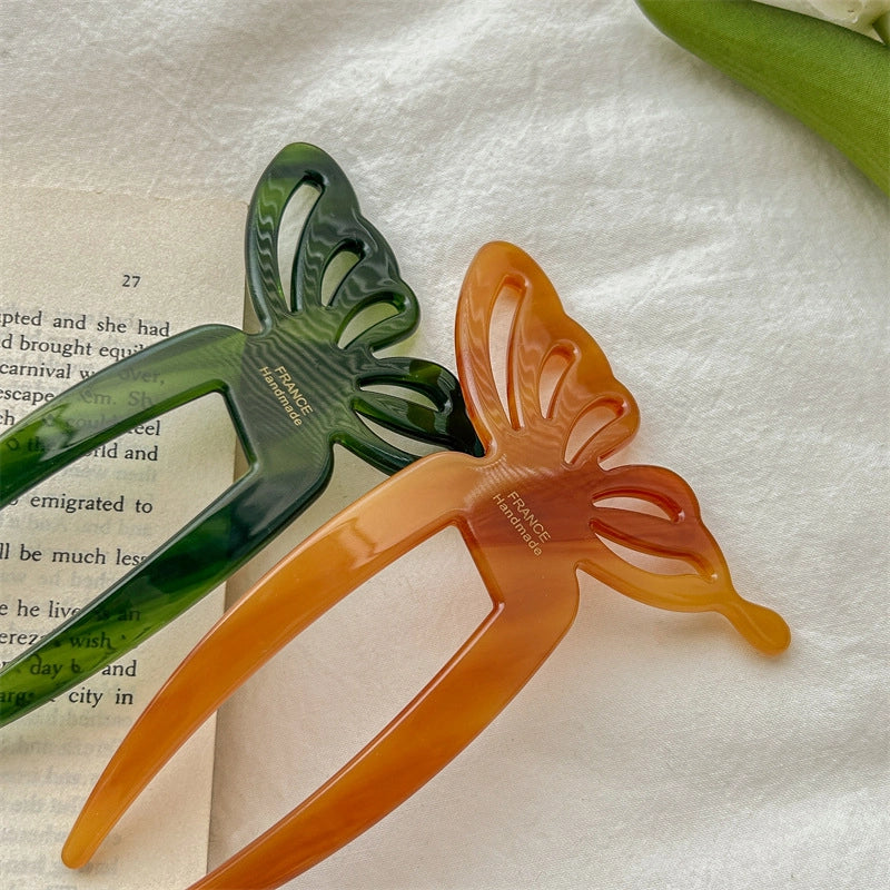 Women’s Minimalist Butterfly Acetic Acid Sheets Hair Clip