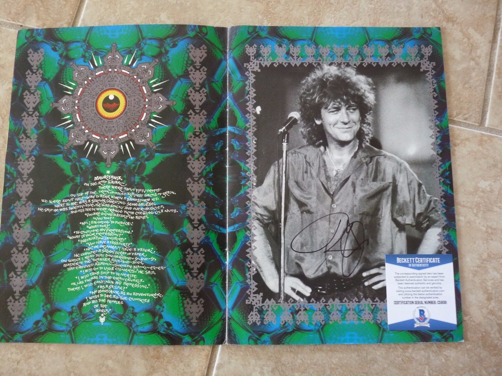 Robert Plant Led Zeppelin Signed Autograph Tour Program Photo Poster painting Beckett Certified