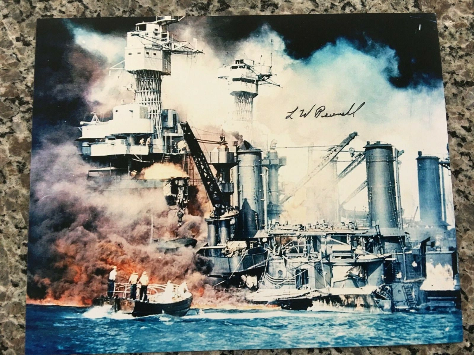 LEONARD PEVERALL USS PENNSYLVANIA PEARL HARBOR SURVIVOR RARE SIGNED Photo Poster painting