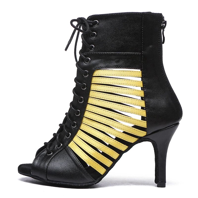 VCshoes  Women Dance Shoes High Heel Boots Salsa Dance Shoes Ankle Boots Custume Shoes Black Tango Shoes