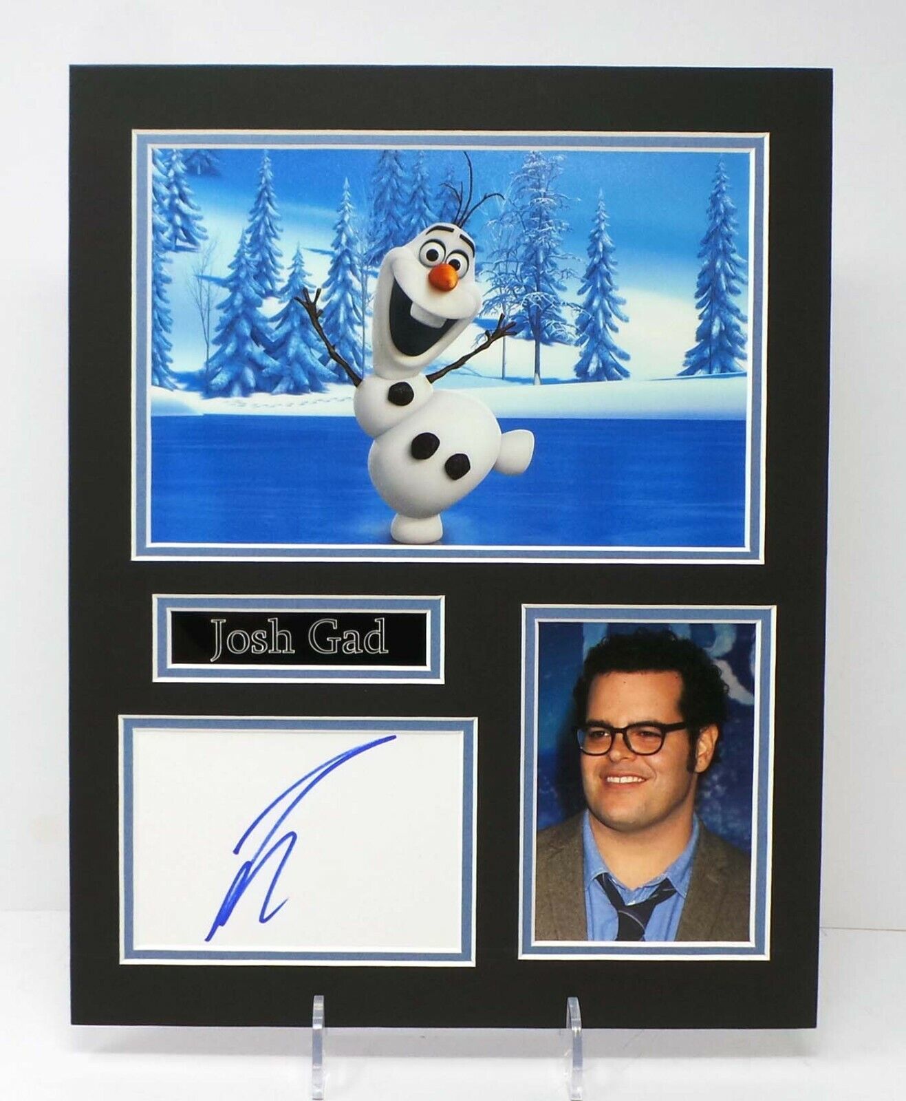 Josh GAD Signed & Mounted Olaf FROZEN Disney Film Photo Poster painting Display 1 AFTAL RD COA