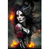 Skull Girl-11CT Stamped Cross Stitch 40*60cm