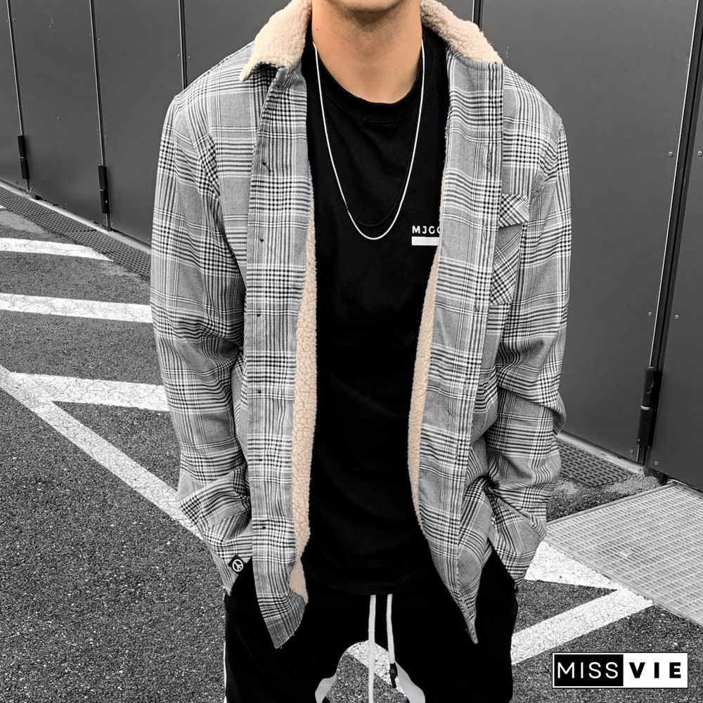 Street Fashion Casual Plaid Texture Jacket