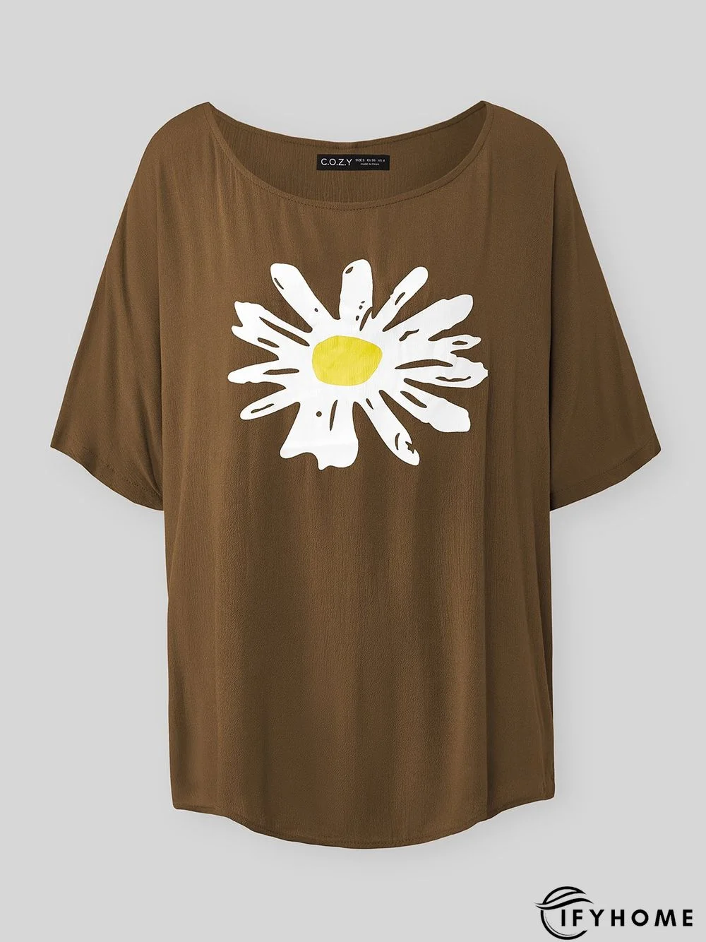 Plus size Vintage Daisy Printed Tops | IFYHOME